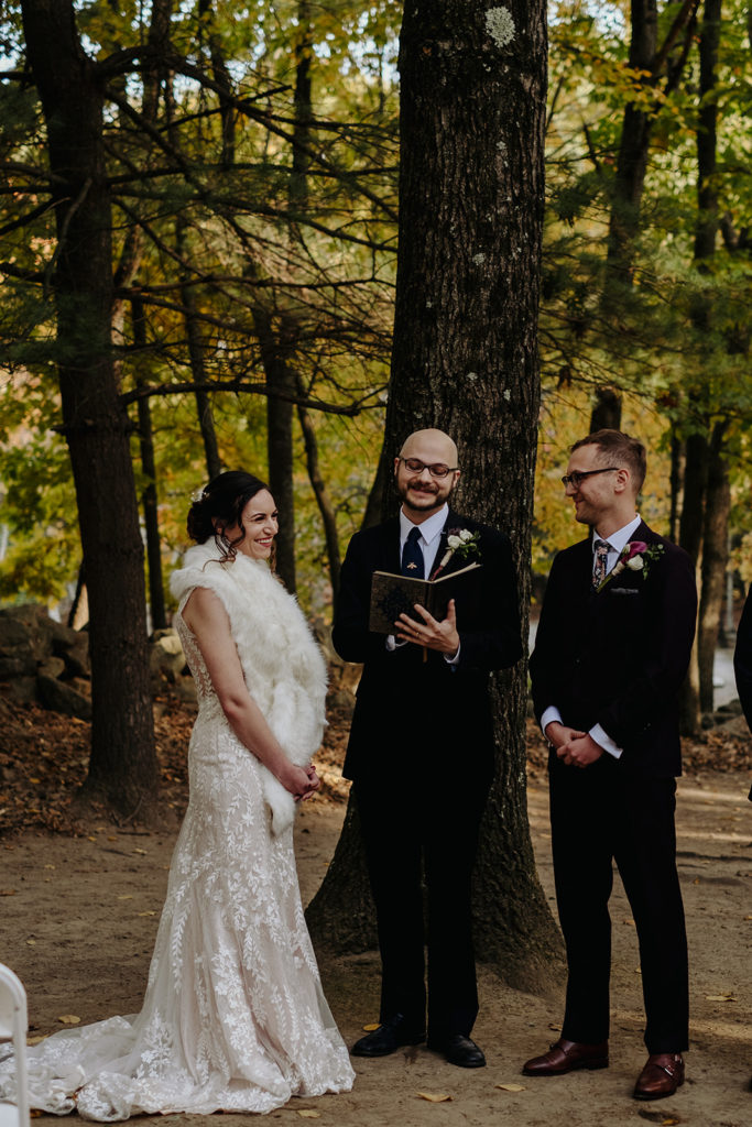 Ceremony in Deer Forrest at Southwick's Zoo Mendon