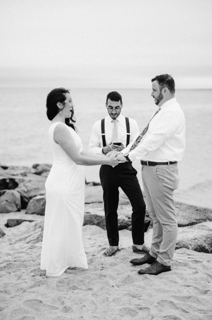 Bride and groom elope on cape cod