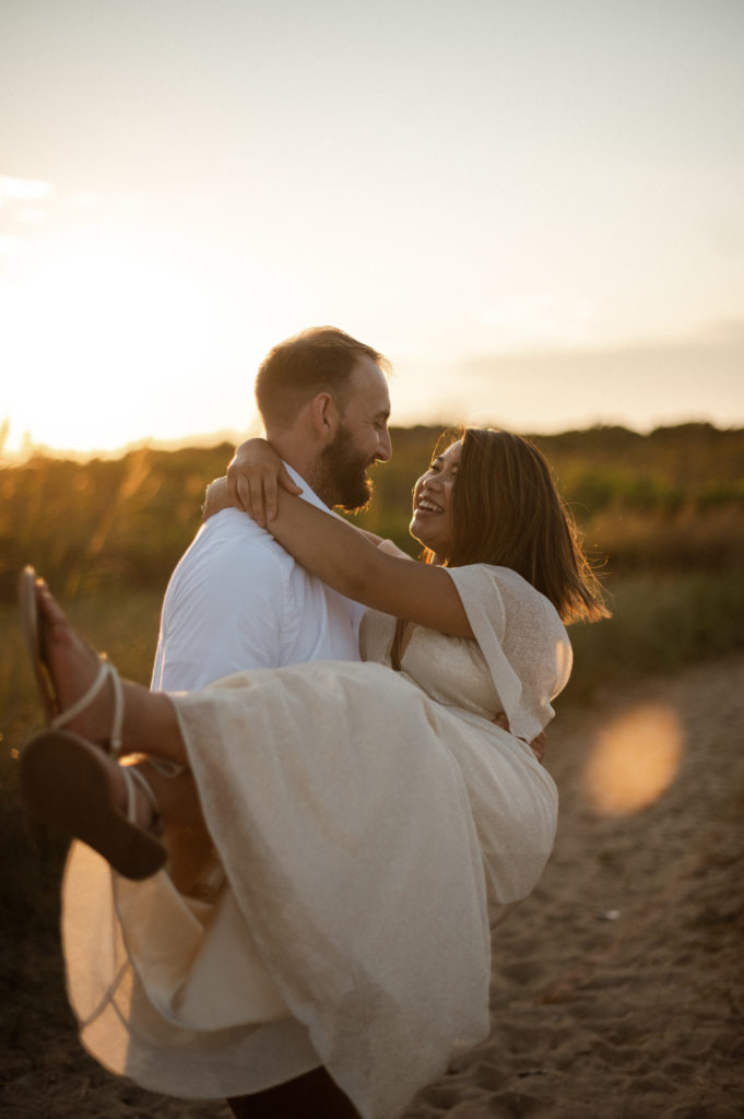 Sunset Couples session on Gooseberry Island, Romantic Anniversary Photoshoot