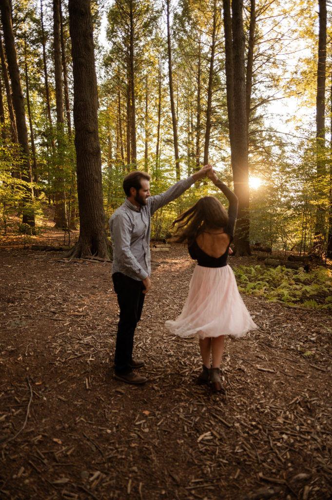 Cute couple together during their boston engagement session at the Arnold Arboretum