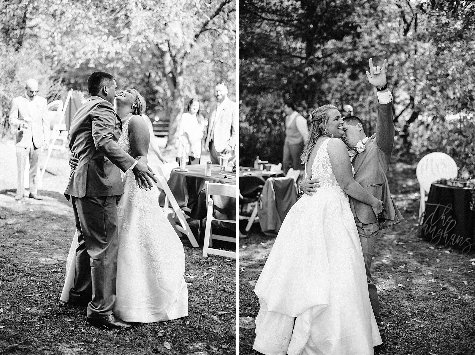 B&W of First dance at Reception