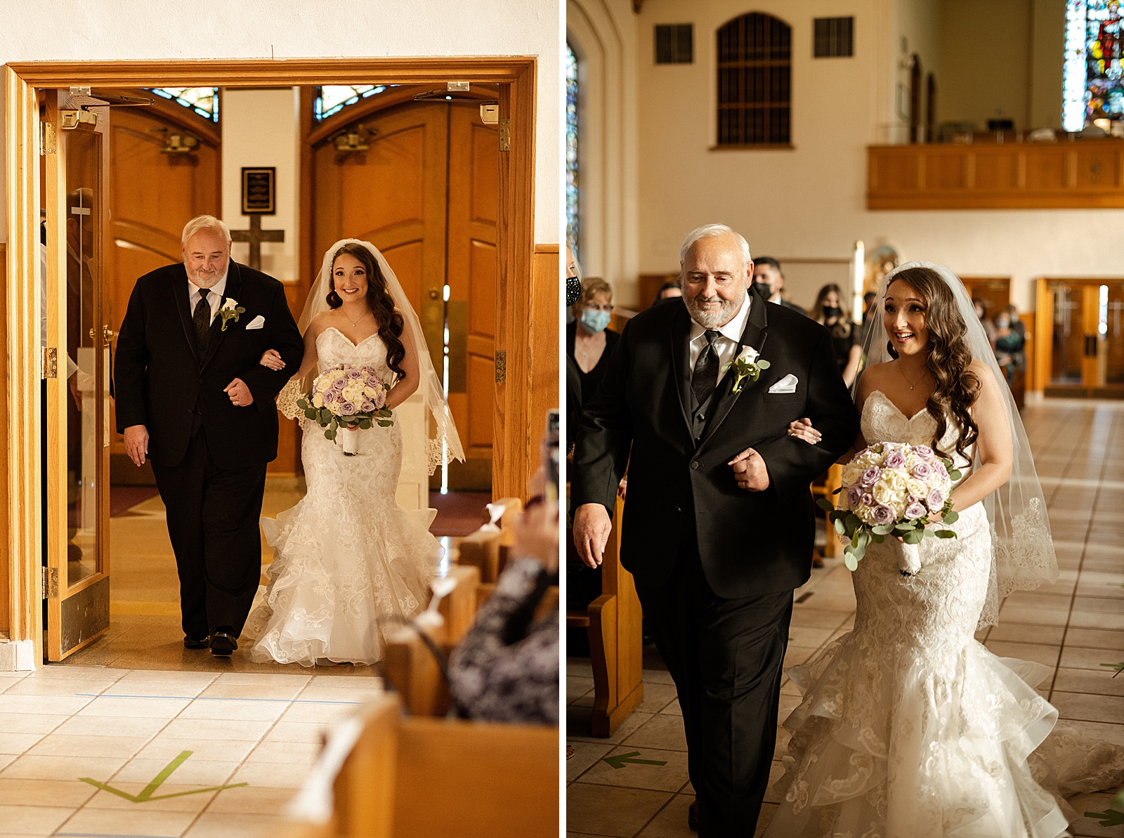 Father and Bride entering church Ceremony together