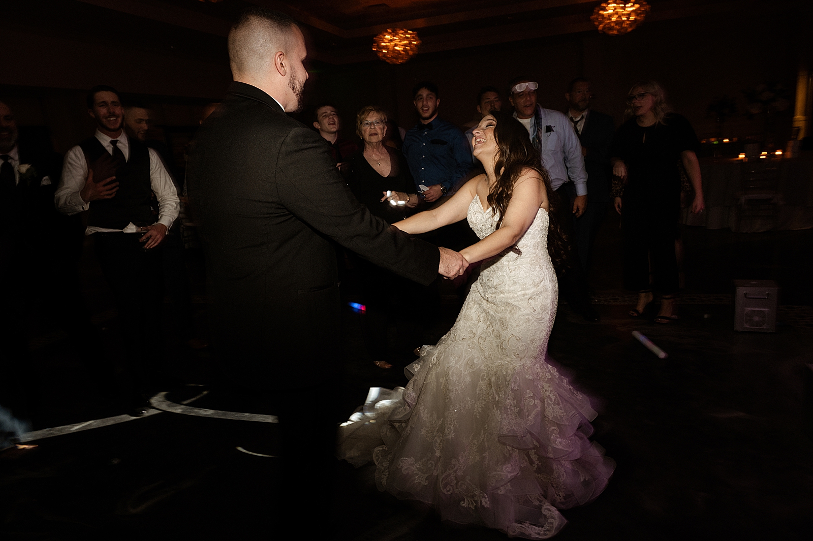 Bride and Groom dancing at the reception together