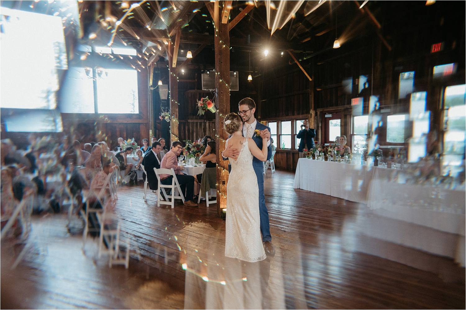 Bride and Groom first dance at Red Barn at Hampshire College Wedding