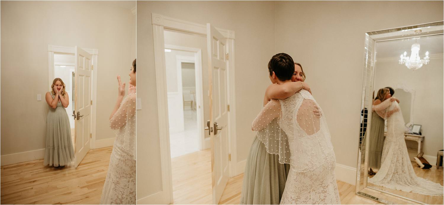 Bride shares first look with best friend