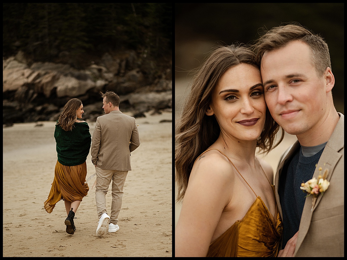 Portrait of bride and groom during elopement. 