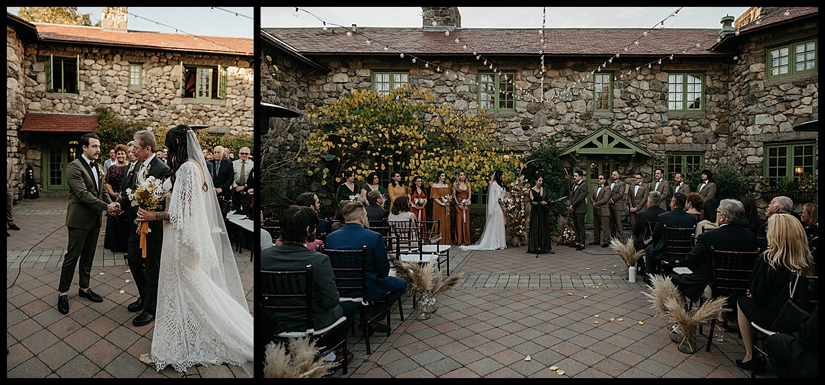 Boho inspired ceremony at Willowdale estate