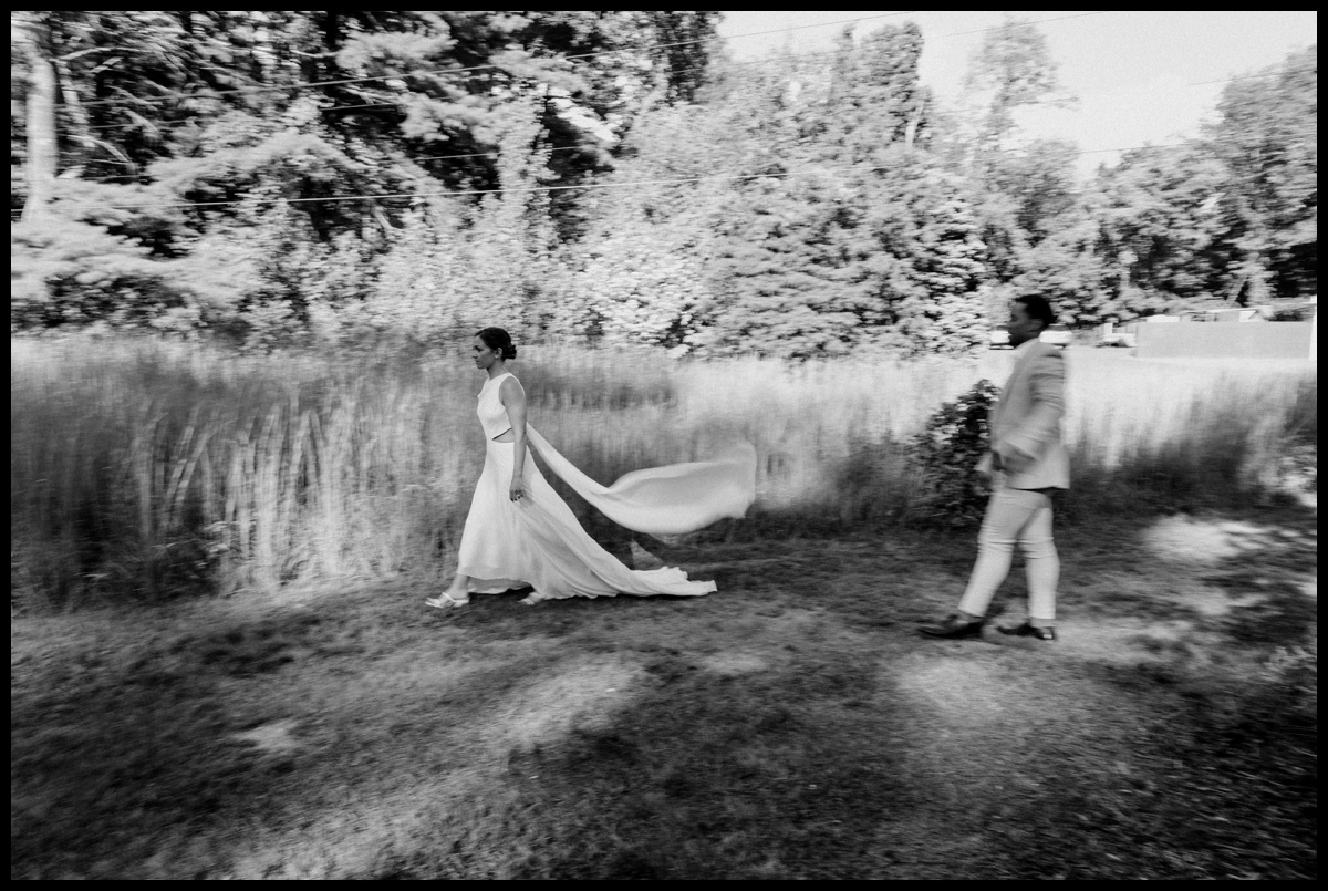 Bride and groom motion blur portraits
